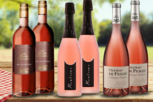 un coffret de 3 bouteilles de Rosé