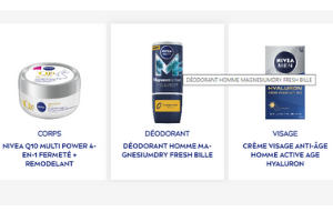 divers produits et soins de la marque Nivea