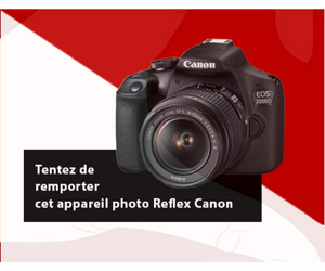 appareil photo Reflex Canon 2000D à gagner