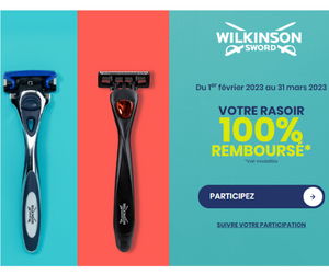rasoir Wilkinson 100% remboursé