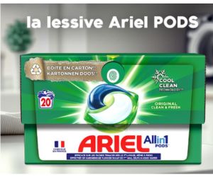 une lessive Ariel Pods à tester