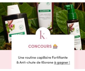 routine capillaire anti-chute klorane offert