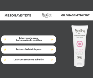 gel visage nettoyant de Marilou Bio